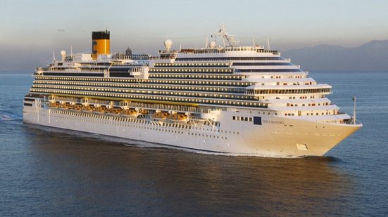 O médico do navio confirmou a morte como suspeita, mas exames do IML indicaram causa natural - Foto: Costa Cruzeiros