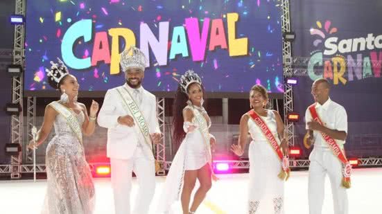 Quatro candidatas disputam os títulos de Rainha e Princesa, enquanto cinco candidatos concorrem ao posto de Rei Momo - Foto: Divulgação / Prefeitura de Santos