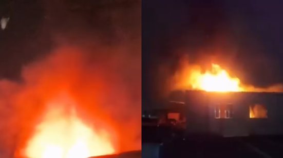 A comunidade de Vicente de Carvalho se mobiliza para apagar incêndio e evitar tragédia maior em Guarujá - Foto: Reprodução