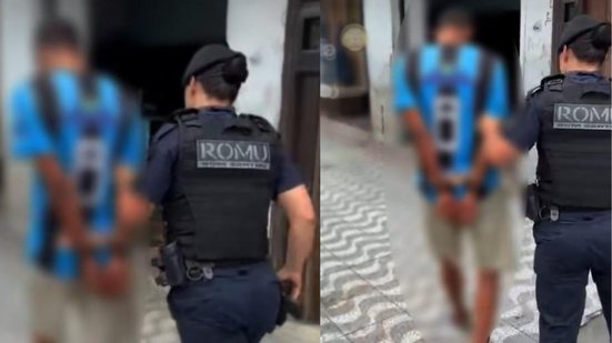 Guardas municipais abordaram um ciclista que carregava uma bicicleta com cadeado - Imagem: Reprodução / Seseg Santos