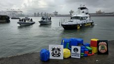 A fiscalização no navio Orange Star resultou na apreensão de 148 kg de cocaína, escondida abaixo da linha d'água - Foto: Divulgação/ Polícia Federal
