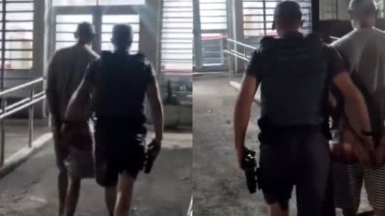 Após a confissão do suspeito, ele foi levado ao Pronto Atendimento e, em seguida, à Delegacia de Polícia de Peruíbe - Foto: Divulgação/ 29° BPMI