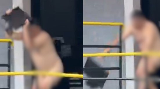 A Polícia Militar foi acionada e encontrou o homem sendo atendido - Imagem: Reprodução