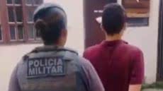 Homem confessou ter roubado o mesmo posto no dia anterior e foi filmado pelas câmeras de segurança - Imagem: Reprodução