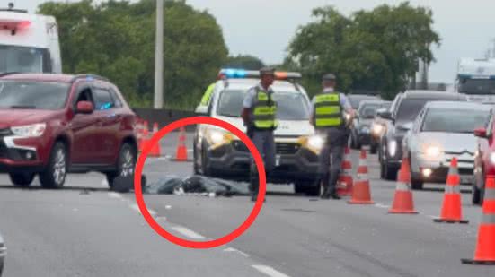 Um homem perdeu a vida em um trágico acidente envolvendo três veículos na Rodovia Padre Manoel da Nóbrega em Praia Grande - Foto: Reprodução/ Redes Sociais