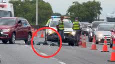Um homem perdeu a vida em um trágico acidente envolvendo três veículos na Rodovia Padre Manoel da Nóbrega em Praia Grande - Foto: Reprodução/ Redes Sociais