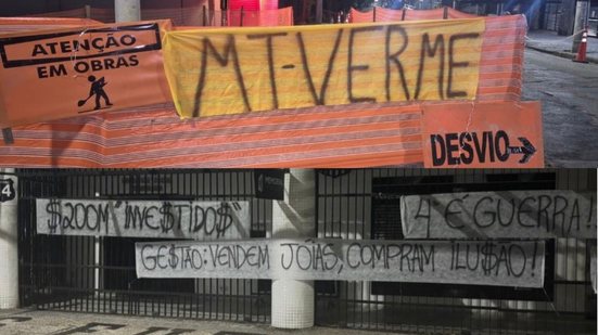 Com apenas uma vitória na temporada, torcedores do Santos se manifestam em protesto - Imagem: Redes Sociais - @sfc_peixe