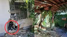 Um deslizamento de terra em Bertioga não deixou feridos, mas causou danos significativos ao restaurante japonês - Foto: Reprodução/Defesa Civil