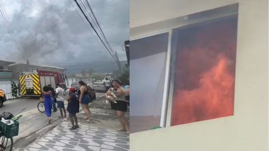 Corpo de Bombeiros age rapidamente para controlar incêndio em condomínio - Imagem: Reprodução