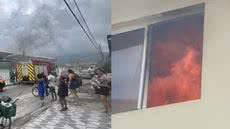 Corpo de Bombeiros age rapidamente para controlar incêndio em condomínio - Imagem: Reprodução