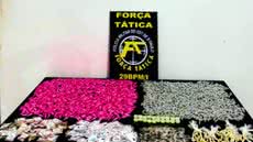 A operação da Força Tática resultou na prisão de um homem acusado de tráfico de drogas em Mongaguá, Baixada Santista - Foto: Divulgação/ 29° BPMI