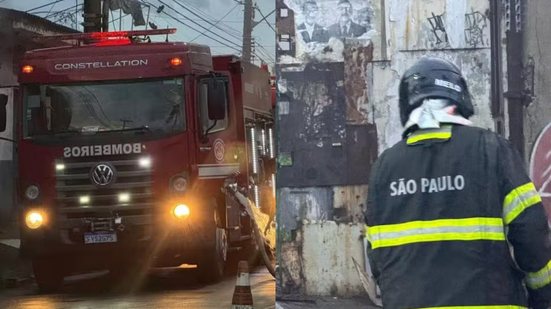 Incêndio em Praia Grande mobiliza 25 bombeiros e nove viaturas para controlar chamas em galpão de lixo eletrônico - Foto: Leandro Guedes/ TV Tribuna