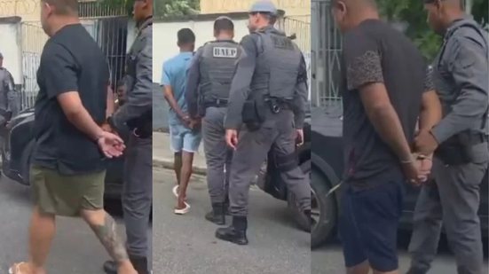 Três homens foram presos em flagrante após serem flagrados com armas em ação coordenada pela polícia em Santos - Foto: Divulgação/ Polícia Militar