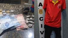 A Guarda Civil Municipal prendeu um homem em flagrante por tráfico de drogas durante patrulhamento na Avenida Deputado Ulisses Guimarães - Foto: Divulgação/ Polícia Civil
