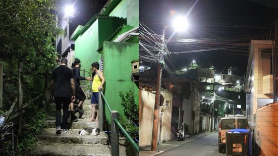 A modernização da iluminação no Morro do Marapé traz segurança e conforto para os moradores com novas luminárias LED - Foto: Carlos Nogueira/ Prefeitura de Santos