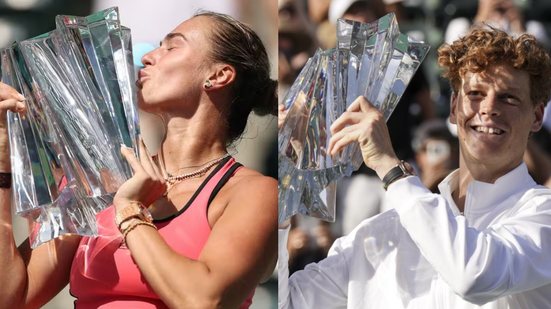 Jannik Sinner e Aryna Sabalenka se destacam em finais emocionantes no torneio - Foto: Clive Brunskill/Getty Images / Divulgação