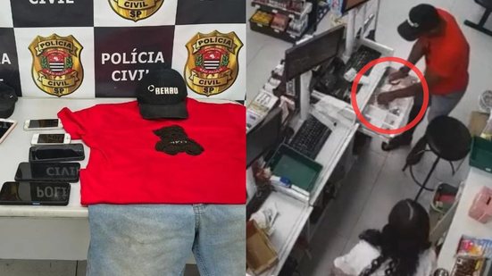 Investigadores da Polícia Civil agem rapidamente e prendem homem que aterrorizava farmácias em Peruíbe, esclarecendo dois assaltos - Foto: Divulgação/ Polícia Civil
