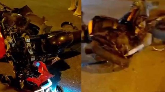 O acidente ocorreu no bairro Samaritá e envolveu dois motociclistas que não conseguiram frear a tempo - Imagem: Reprodução