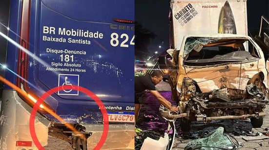 Caminhão colidiu com ônibus intermunicipal na Área Continental - Imagem: Reprodução