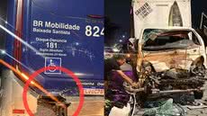 Caminhão colidiu com ônibus intermunicipal na Área Continental - Imagem: Reprodução
