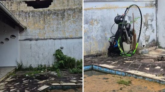 O acidente ocorreu em Itanhaém e resultou em ferimentos graves no piloto, que foi levado ao hospital para tratamento - Foto: Reprodução