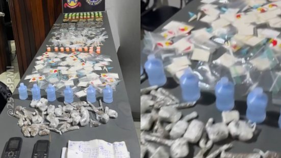 Força Tática do 29º Batalhão prendeu dois homens em Itanhaém, um deles confessou envolvimento no tráfico e indicou o comparsa - Foto: Divulgação/ 29° BPMI