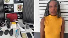 Uma diarista de 42 anos foi indiciada após furtar objetos de valor em Santos, utilizando a mala da vítima para transportar os itens - Foto: Divulgação/ Polícia Civil