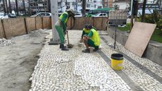 A reforma da Praça da Independência exige paciência e precisão para preservar seu valor histórico e cultural - Foto: Divulgação/ Prefeitura de Santos