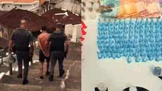 A ação da Polícia Militar em Santos resultou na prisão de um homem envolvido no tráfico de drogas e na apreensão de diversas substâncias - Foto: Divulgação/ 6° BPMI