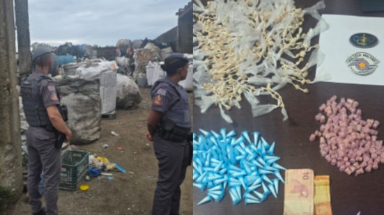 Uma operação da Polícia Militar em Itanhaém culminou na prisão de um homem por tráfico de drogas, com apreensão de diversas substâncias - Foto: Divulgação/ 29° BPMI