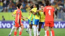 Ary Borges, Ludmila, Dudinha, Kerolin e Tainá Maranhão marcaram na vitória - Foto: Lívia Villas Boas / CBF