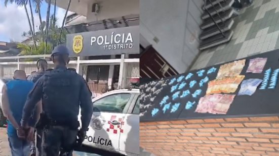 Operação policial em Guapiranga resultou na prisão de dois homens e na apreensão de drogas e dinheiro em espécie - Foto: Divulgação/ 29° BPMI