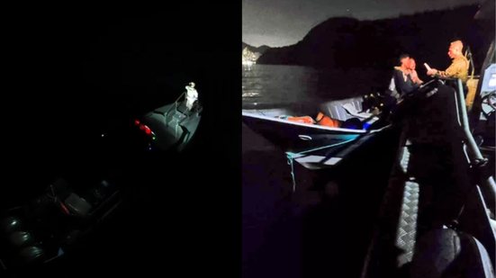 Operação noturna em Praia Grande flagra pesca proibida e resgata peixes de redes - Imagem: Reprodução