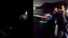 Operação noturna em Praia Grande flagra pesca proibida e resgata peixes de redes - Imagem: Reprodução