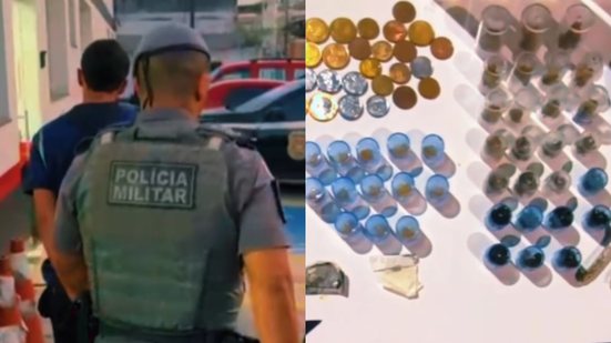 Um homem foi preso após tentar fugir da polícia no Morro São Bento, onde drogas foram apreendidas durante a ação - Foto: Divulgação/ 6° BPMI