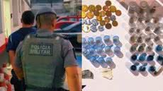 Um homem foi preso após tentar fugir da polícia no Morro São Bento, onde drogas foram apreendidas durante a ação - Foto: Divulgação/ 6° BPMI