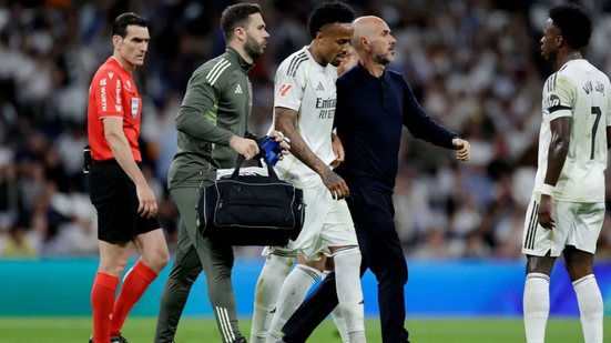 Militão se machuca novamente, levantando preocupações sobre sua condição para o Mundial de 2026 - Foto: Getty Images