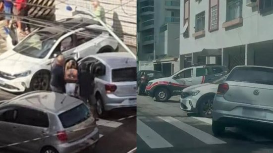 Um acidente envolvendo dois carros no Embaré, Santos, deixou uma mulher ferida e mobilizou equipes de emergência na manhã desta quarta-feira - Foto: Reprodução