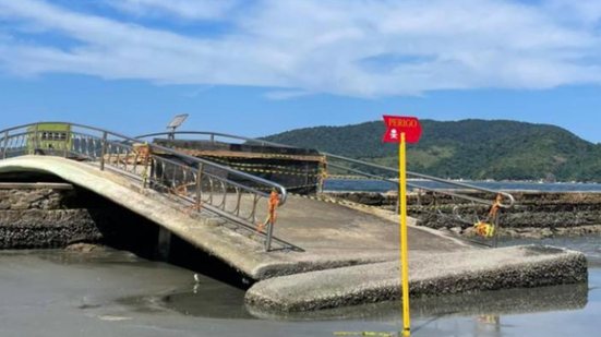 A interdição da passarela no Canal 5 em Santos visa melhorias na infraestrutura e acessibilidade, com previsão de 40 dias de fechamento - Foto: Divulgação/ Prefeitura de Santos