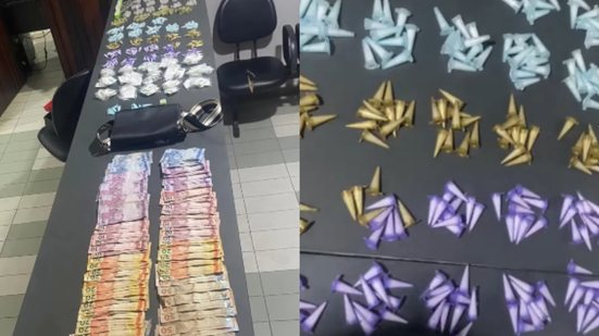 Durante patrulhamento, policiais avistaram três suspeitos que tentaram fugir, mas um deles foi interceptado e preso com entorpecentes - Foto: Divulgação/ 29° BPMI