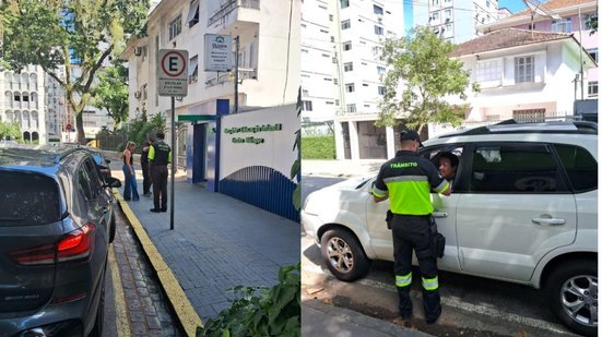 Campanha educativa da CET-Santos visa transformar comportamentos de motoristas e pedestres nas proximidades das escolas - Foto: Divulgação/ Prefeitura de Santos