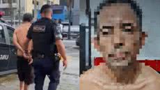 O suspeito, que já tinha um mandado de prisão por furto, foi detido sem resistência após agredir a mulher - Imagem: Reprodução