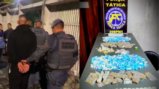 Quatro homens foram presos em flagrante por tráfico e receptação após operação da Força Tática no litoral sul paulista - Foto: Divulgação/ 29° BPMI
