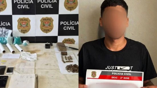 Suspeito de 27 anos foi autuado em flagrante por tráfico e associação, permanecendo à disposição do Poder Judiciário - Foto: Reprodução