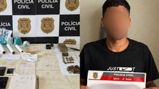 Suspeito de 27 anos foi autuado em flagrante por tráfico e associação, permanecendo à disposição do Poder Judiciário - Foto: Reprodução