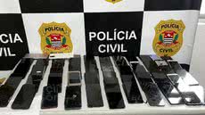 A Operação Linha Segura resultou na prisão de quatro suspeitos e na apreensão de milhares de celulares em Santos e municípios vizinhos - Foto: Divulgação/ Polícia Civil