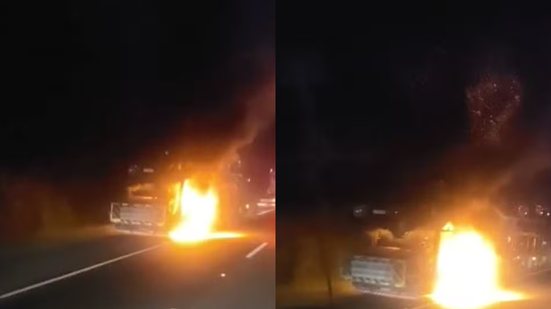 Incêndio na madrugada desta quinta (28) causou perda total em carros e motos em Cajati - Foto: Reprodução