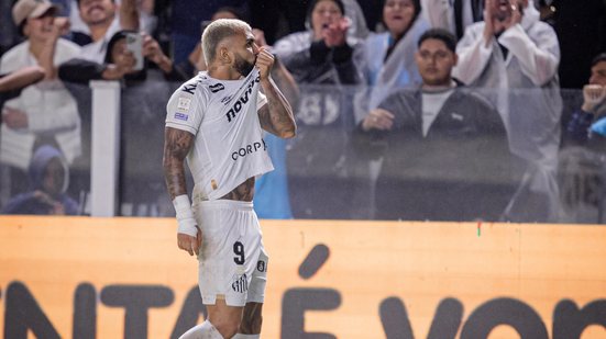Atacante do Santos alcança marca histórica e é único ativo no ranking dos 10 maiores artilheiros - Foto: Raul Baretta / Santos FC
