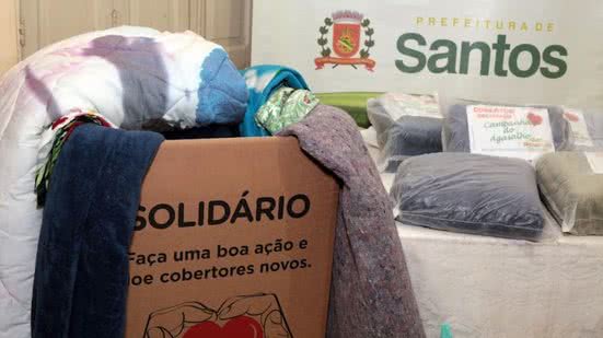 Campanha do Agasalho 2026 em Santos busca arrecadar roupas e cobertores para quem mais precisa durante o inverno - Foto: Divulgação/ Prefeitura de Santos