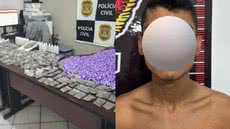 Suspeito foi flagrado reabastecendo ponto de venda conhecido como 'Biqueira da Faixa' no Jardim Primavera - Foto: Divulgação/ Polícia Civil